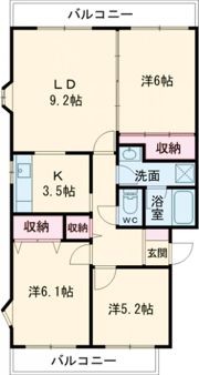 ルミエール緑岡Aの間取り画像
