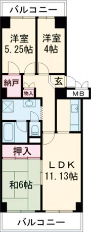 エクセルハイツ奈良の間取り画像