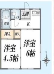 岡野ハイツの間取り画像