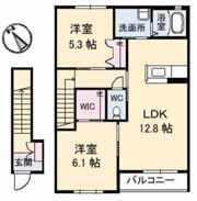 メゾン楽天 B棟の間取り画像