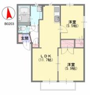 エスピーハウス三重 B棟の間取り画像