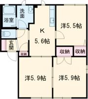 ハピネス高柳 C棟の間取り画像