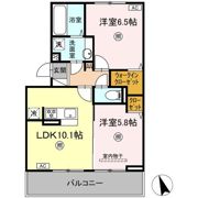 D-ROOM赤間駅前Ⅰの間取り画像