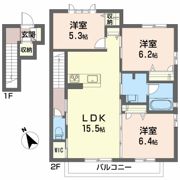 フローラル赤堤 D棟の間取り画像