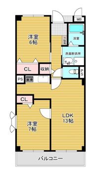 チャームテラス222Eの間取り画像