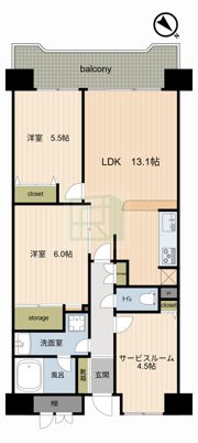 ハートフルシテイ松戸六高台スクエア2の間取り画像