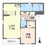 ベレオ堀止西の間取り画像