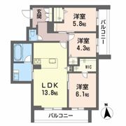 シャーメゾン 上水前寺の間取り画像