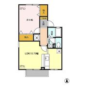 エコーハイツ桜 Cの間取り画像