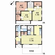 木賀本郷町西賃貸戸建の間取り画像