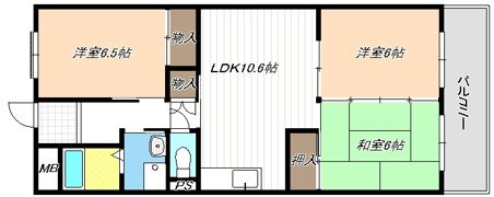 本宮ハイツ山田の間取り画像