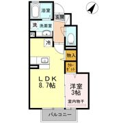 セジュール花Ⅲ B棟の間取り画像