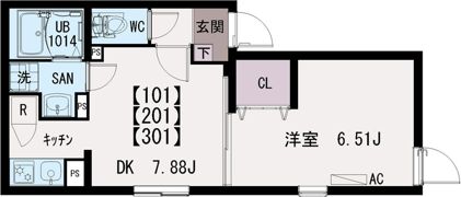 イクシオ竹ノ塚の間取り画像
