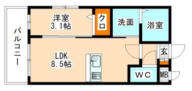 トラストビル前原北の間取り画像