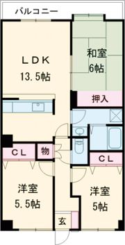 アンピール大黒町の間取り画像