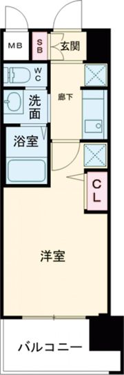 エステムコート神戸ハーバーランド前Ⅶレーベルの間取り画像