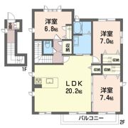 つくばみらい市陽光台住宅の間取り画像