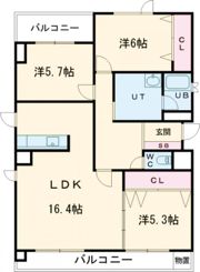 カーサ函館の間取り画像