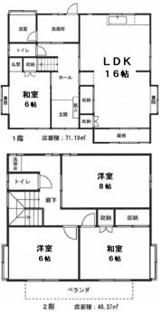美浦村貸戸建の間取り画像