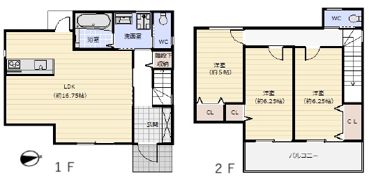 安良田町5丁目 貸家の間取り画像