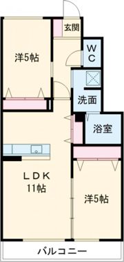 D1の間取り画像