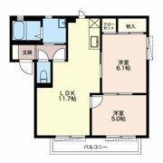 ドミール西脇?Bの間取り画像