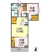 (仮称)D-ROOM三島市東本町分譲賃貸PJの間取り画像