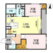 めぞん西田中の間取り画像