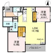 めぞん西田中の間取り画像