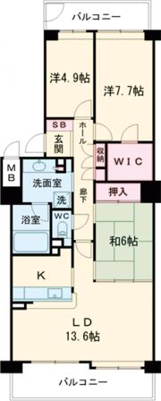 東急ドエル・ステージ21センターコート弐番館の間取り画像