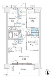 スカイグランデ津田沼の間取り画像