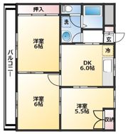 コーポ北秦の間取り画像