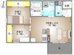 REGALEST 庭瀬Ⅱの間取り画像