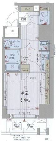 レジュールアッシュ梅田AXIAの間取り画像