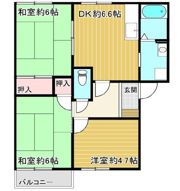 グリーンヴィレッジ南別府Cの間取り画像