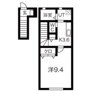 ワンリッチ金ヶ崎Bの間取り画像