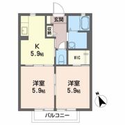 ディアパレスAの間取り画像