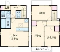 Land court 小泉 A棟の間取り画像