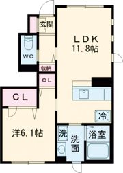 シャーメゾンSUMON早通Ⅲの間取り画像