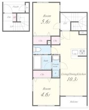 Rainbow．Frea谷沖(レインボウフレアヤオキ)の間取り画像