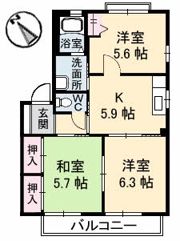 レーヴィンスKASEN 倫の間取り画像