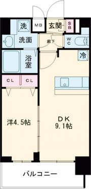 プレサンス三宮東フィールの間取り画像