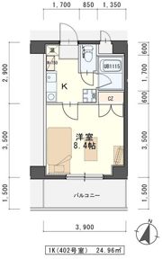 In－Towner二日町の間取り画像