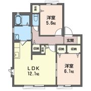 リヴェールII Dの間取り画像