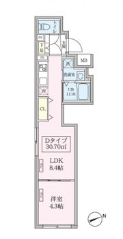 スカイコートリュクス品川大崎の間取り画像