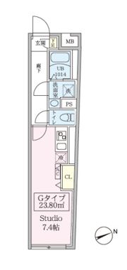 スカイコートリュクス品川大崎の間取り画像