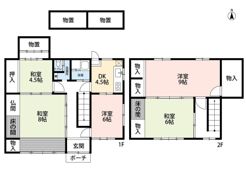 岐阜県安八郡神戸町カーポートとドッグランのある家の間取り画像