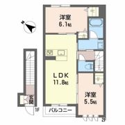 シャーメゾン富田町Bの間取り画像