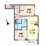 セレナヴィラ中川の間取り画像