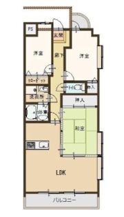 プラザハイツ二ツ屋D棟の間取り画像